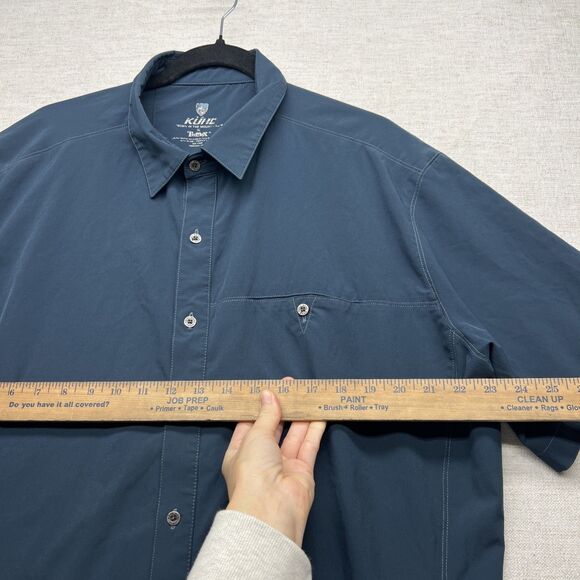 KUHL Men's Renegade Tufflex Navy Blue Short Sleeve Stretch Performance Shirt XL - Picture 4 of 11
